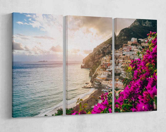 Positano - Salerno - Italy Leather Print/Wall Art/Multi Panel Print/Multi Pieces Print/Extra Large Print/Italy Print/Better than Canvas!