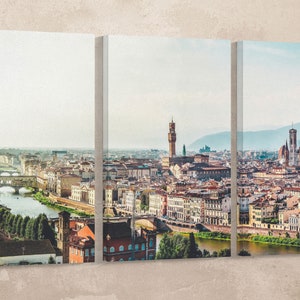 Florence Large Leather Print/Multi Panel Print/Extra Large Wall Art/Firenze Print/Made in Italy Print/Large Wall Decor/Better than Canvas!