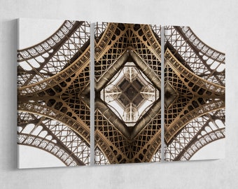 Eiffel Tower Bottom View PETA Approved Faux Leather Wall Art