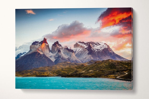 Torres Del Paine Patagonia Chile Canvas Leather Print/large 