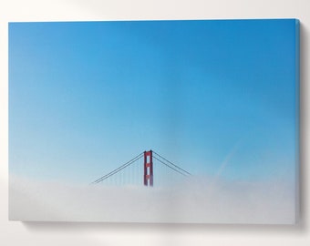 Golden Gate Bridge Canvas Print: Blue Sky Eco Leather Wall Art
