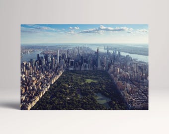 Central Park NYC Aerial View PETA Approved Eco Leather Canvas Print Multi Panel