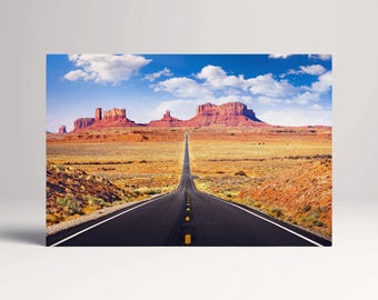 Monument Valley Road, Arizona, USA Canvas Eco Leather Print, Made in Italy!