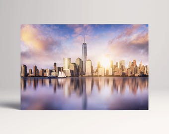 Urban Pulse NYC Skyline PETA Approved Faux Leather Wall Art