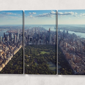 Central Park New York City Luftbild Druck auf Leinwand, Eco-Leder, Made in Italy!