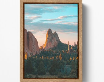 Garden of the Gods, Colorado Springs framed canvas leather print
