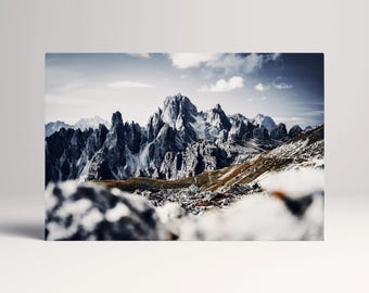 Dolomites Italy Cadini di Misurina Mountain Peaks PETA Approved Eco Leather Wall Art