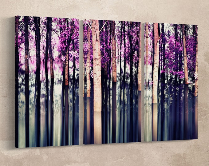 Abstract Forest Leather Print/Wall Art/Nature Print/Multi Pieces Print/Leather Print/Better than Canvas!