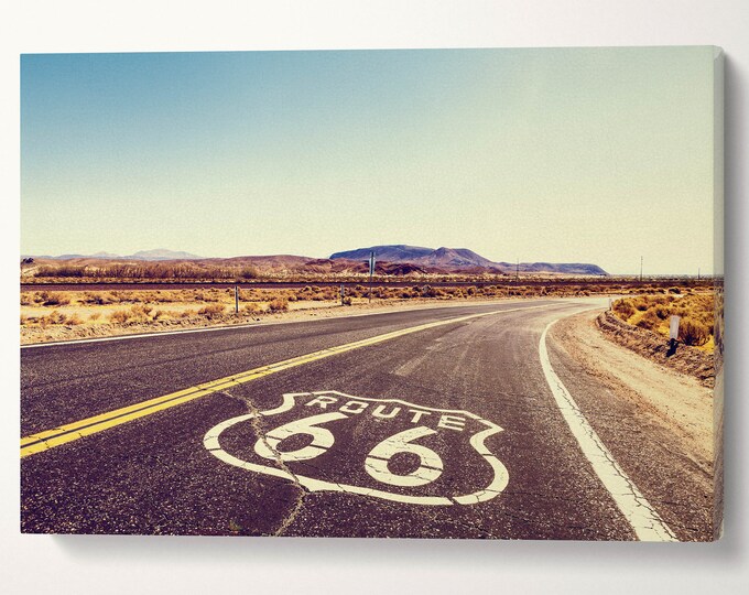 Route 66 Wall Art Canvas Leather Print/Wall Art/US Landscapes/Multi Panels Print/Multi Pieces Print/Extra Large Print/Better than Canvas!