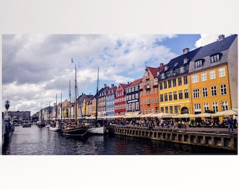 Nyhavn Copenhagen PETA Approved Eco Leather Canvas Wall Art