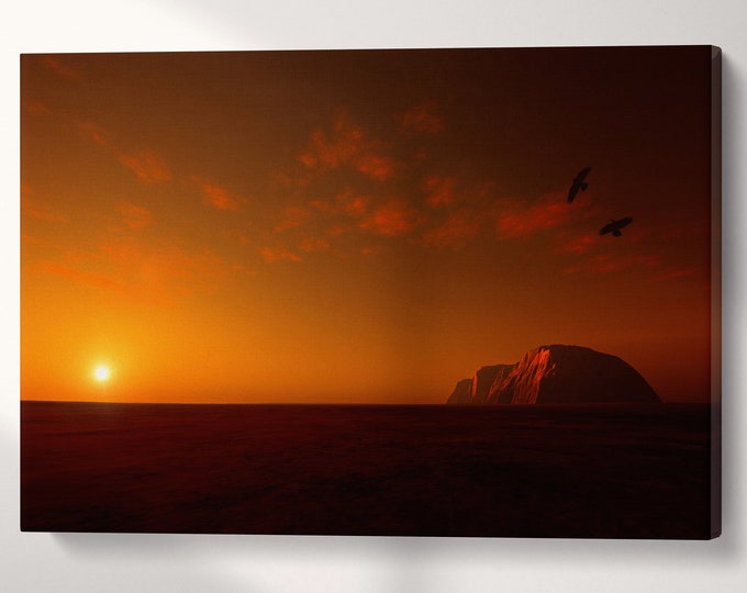 Uluru Ayers Rock at Sunset Australia Canvas Eco Leather Print, Made in Italy!