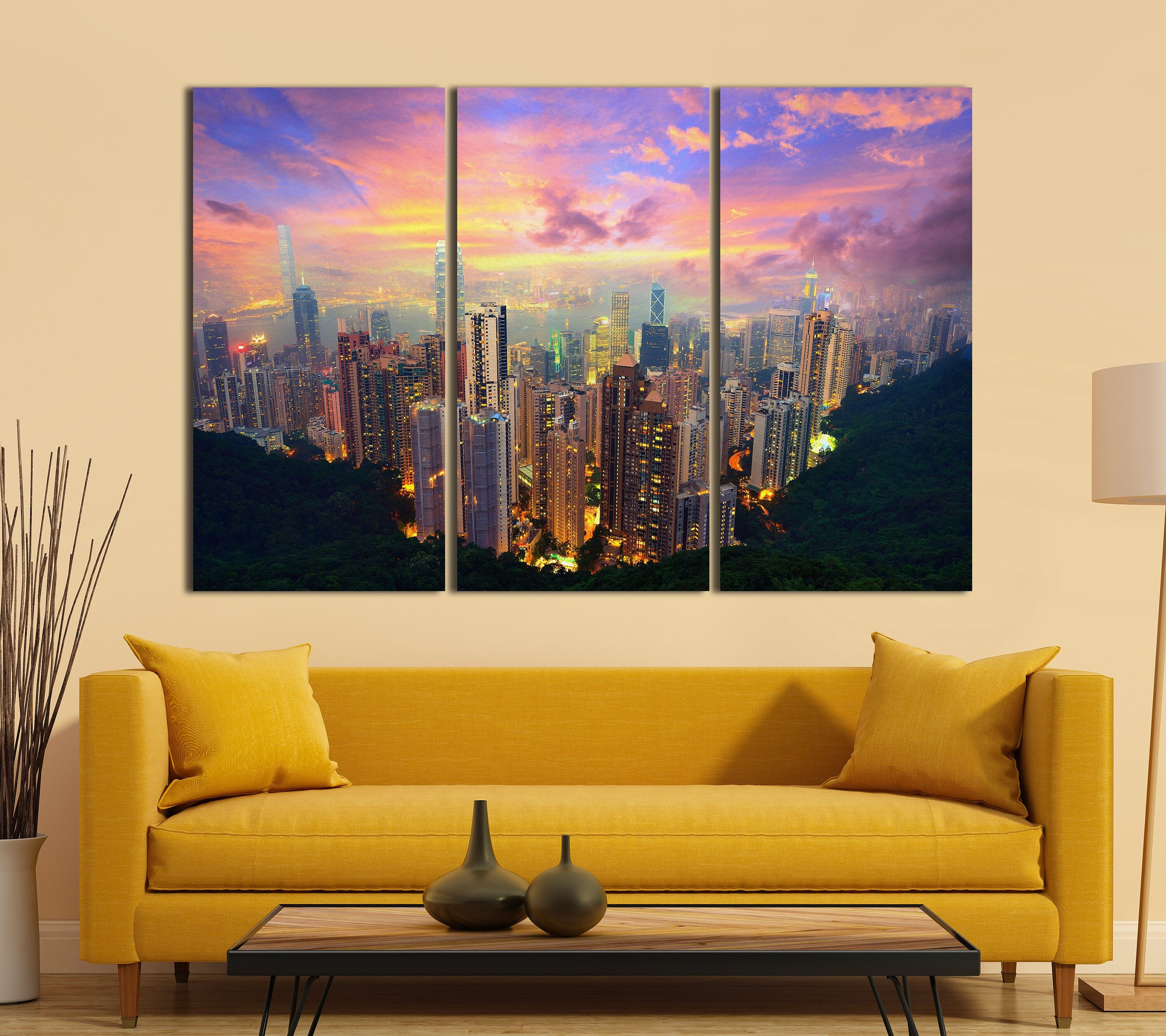 Hong Kong Skyline from Victoria Peak Leather Print/Hong Kong Canvas