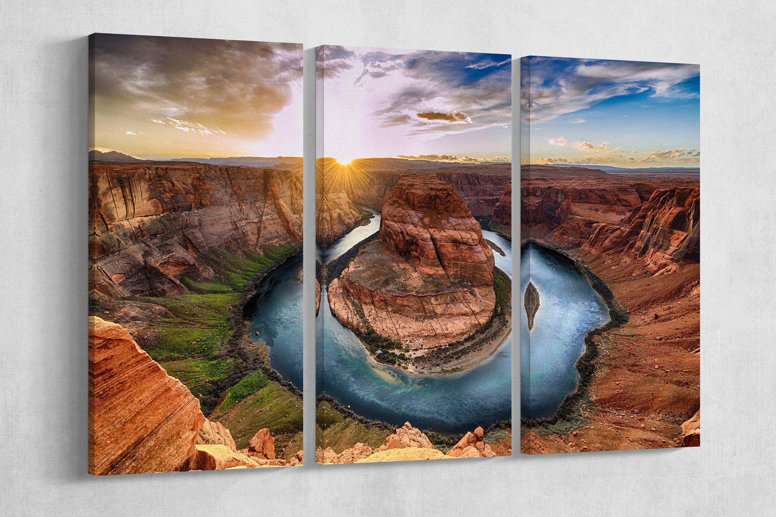 Horseshoe bend Grand Canyon National Park at Sunset Leather Print/Multi ...