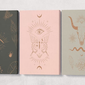 Boho Wall Art Triptych Eco Leather Canvas Print