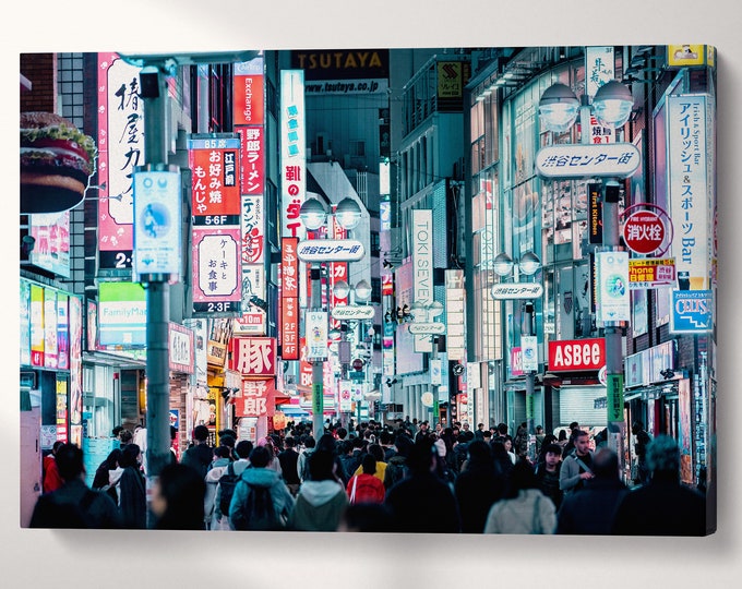 Shibuya Tokyo Japan canvas eco leather print, Made in Italy!