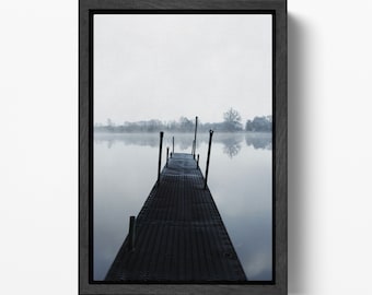 Loch Ness Foggy Dock Eco Leather Wall Art Frame