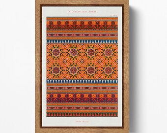 Geometric Arabic Pattern Wall Art 14th Century Arab Design on Vegan Leather