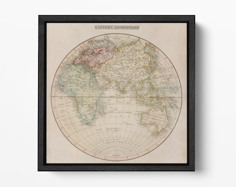 1808 Eastern Hemisphere Antique Map — C. Smith London Historical Wall Art Print on Eco-Leather