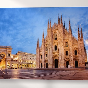 Milan Cathedral Duomo Milano Canvas Eco Leather Print, Made in Italy!