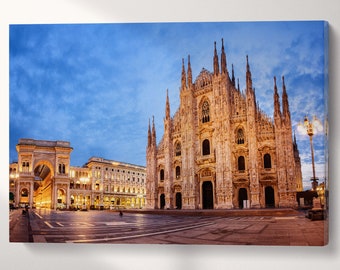 Milan Cathedral Duomo Milano Canvas Eco Leather Print, Made in Italy!