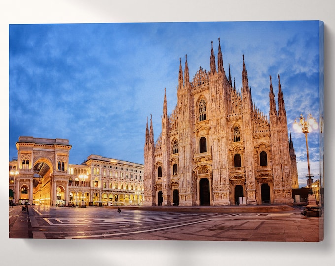 Milan Cathedral Duomo Milano Canvas Eco Leather Print, Made in Italy!