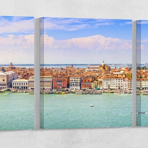 Venezia Panoramic View Leather Print/Multi Panel Print/Extra Large Print/Venice Print/Wall Art/Wall Decor/Better than Canvas!