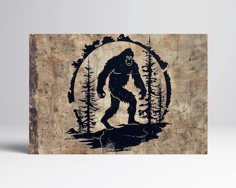 Legend of the Wild Bigfoot Eco Leather Wall Art Print