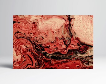 Red Marble Abstract Eco Leather Wall Art Single and Multi Panel Triptych