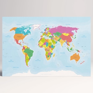 Grande carte du monde détaillée en cuir avec épingles/carte du monde grande taille/grande oeuvre d'art murale/carte à épingles/très grande carte du monde/mieux que la toile !
