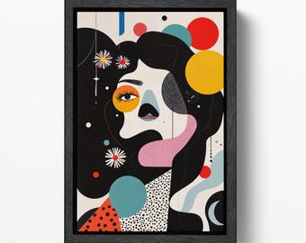 Dada Reverie Abstract Surrealist Eco Leather Wall Art Frame