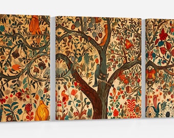 Tree of Life Nature Spiritual PETA Approved Eco Leather Single Triptych Wall Art