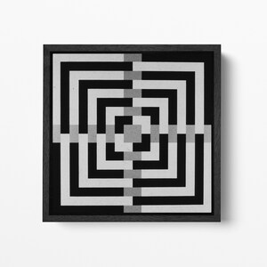 Art minimaliste, abstrait géométrique, cadre flottant sur toile, impression en cuir écologique, fabriqué en Italie !