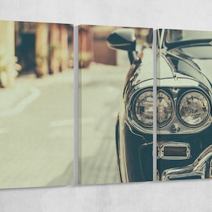 Headlight Lamp Vintage Car Leather Print/Extra Large Print/Multi Panel Print/Vintage Print/Better than Canvas!