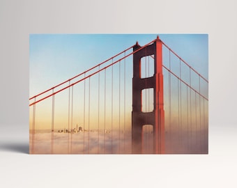 Golden Gate Bridge San Francisco Eco Leather Wall Art Frame Print
