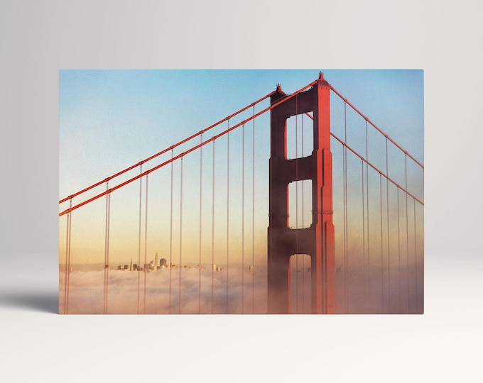 Golden Gate Bridge San Francisco Eco Leather Wall Art Frame Print