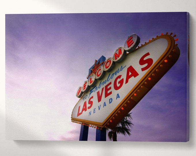 Welcome to Fabulous Las Vegas Wall Art Canvas Eco Leather Print, Made in Italy!