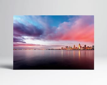 San Diego Eco Leather Wall Art Print US Coastal Skyline