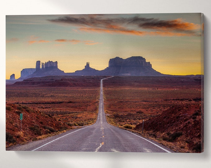 Monument Valley Road Leather Print/US Landscapes/Multi Panels Print/Multi Pieces Print/Extra Large Print/Better than Canvas!