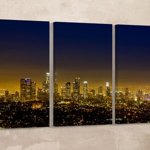 Los Angeles View of Downtown from the Hollywood Hills Large Leather Print/LA print/Los Angeles Night/Wall Art/Wall Decor/Better than Canvas!