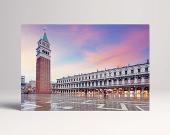 San Marco Square Venice Italy PETA Approved Eco Leather Single Triptych Wall Art