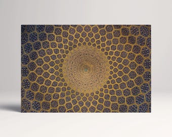 Sheikh Lotfollah Dome Wall Art Isfahan Persian Mosaic Canvas on Vegan Leather
