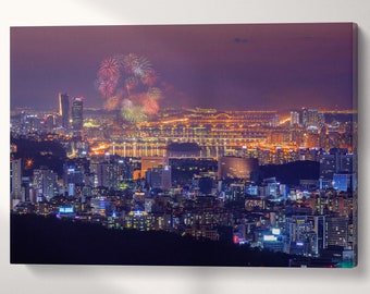 Seoul Fireworks Festival PETA Vegan Leather Gallery Wrap Print