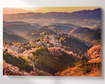 Yoshinoyama Cherry Blossom PETA Approved Faux Leather Wall Art