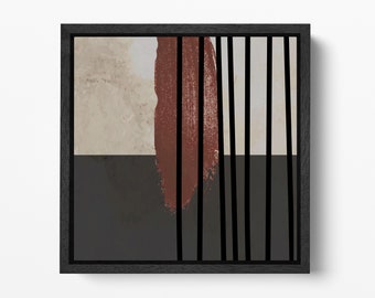 Minimalist Modern Color Block PETA Approved Eco Leather Single 4 Panel Wall Art