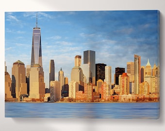 Manhattan Skyscrapers One World PETA Approved Faux Leather Wall Art