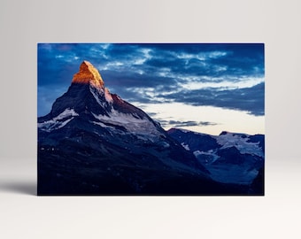 Cervino Sunnegga Zermatt PETA Approved Faux Leather Alpine Wall Art Canvas Made in Italy