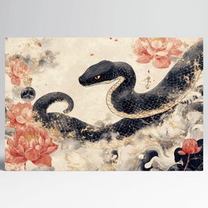 Serpente della Nebbia Dorata Stampa su Tela Decorazione da Parete Canvas Ecopelle