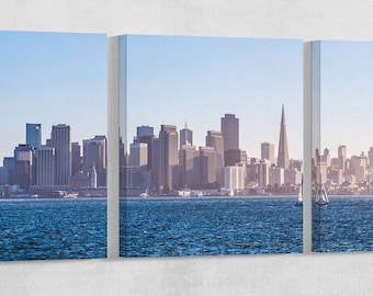 Panoramic View San Francisco Leather Print/Large San Francisco Print/Large Wall Art/Large Wall Decor/Made in Italy/Better than Canvas!