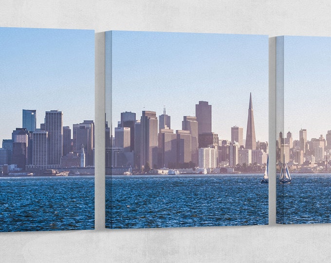 Panoramic View San Francisco Leather Print/Large San Francisco Print/Large Wall Art/Large Wall Decor/Made in Italy/Better than Canvas!