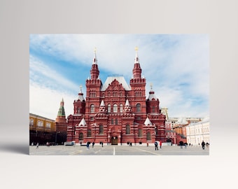 Red Square Moscow Russia PETA Approved Eco Leather Canvas Multi Panel Art